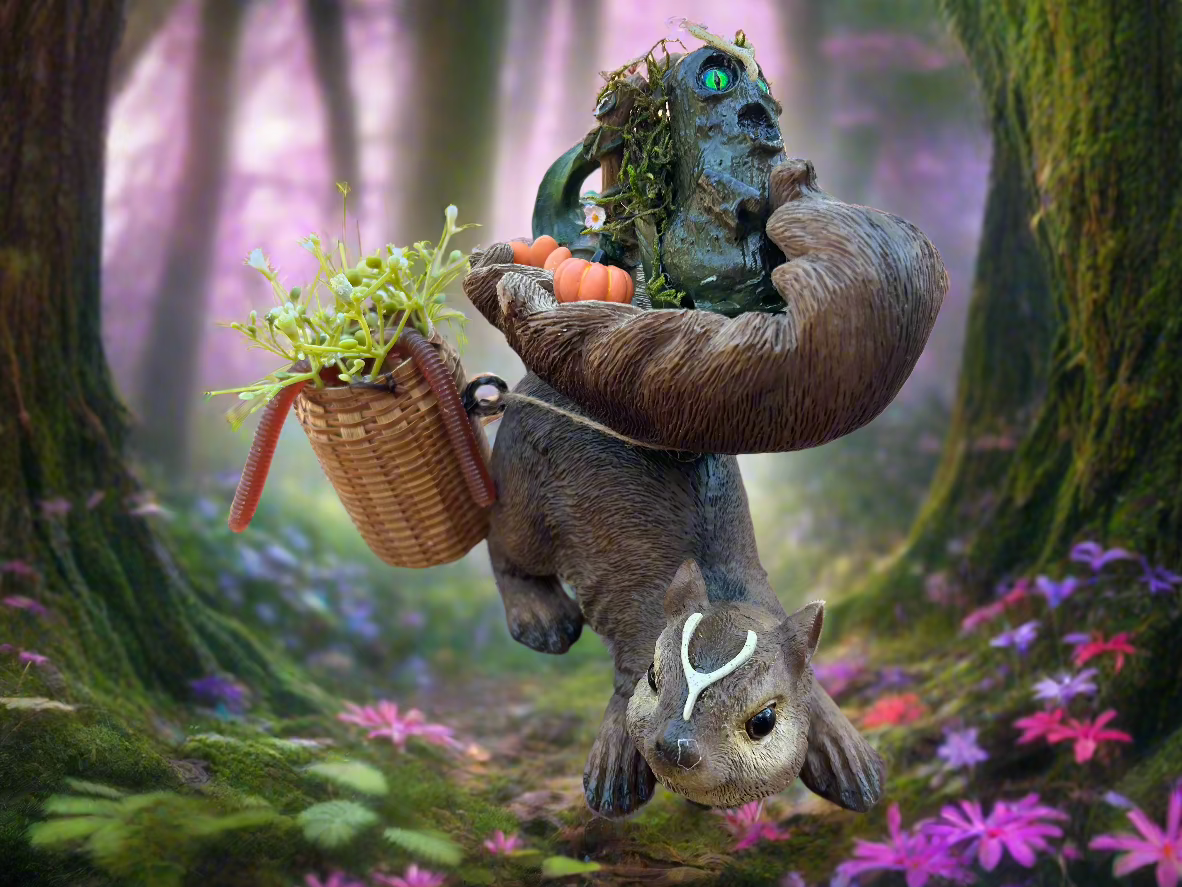 WOODLING AND SQUIRREL (FAIRY GARDEN)