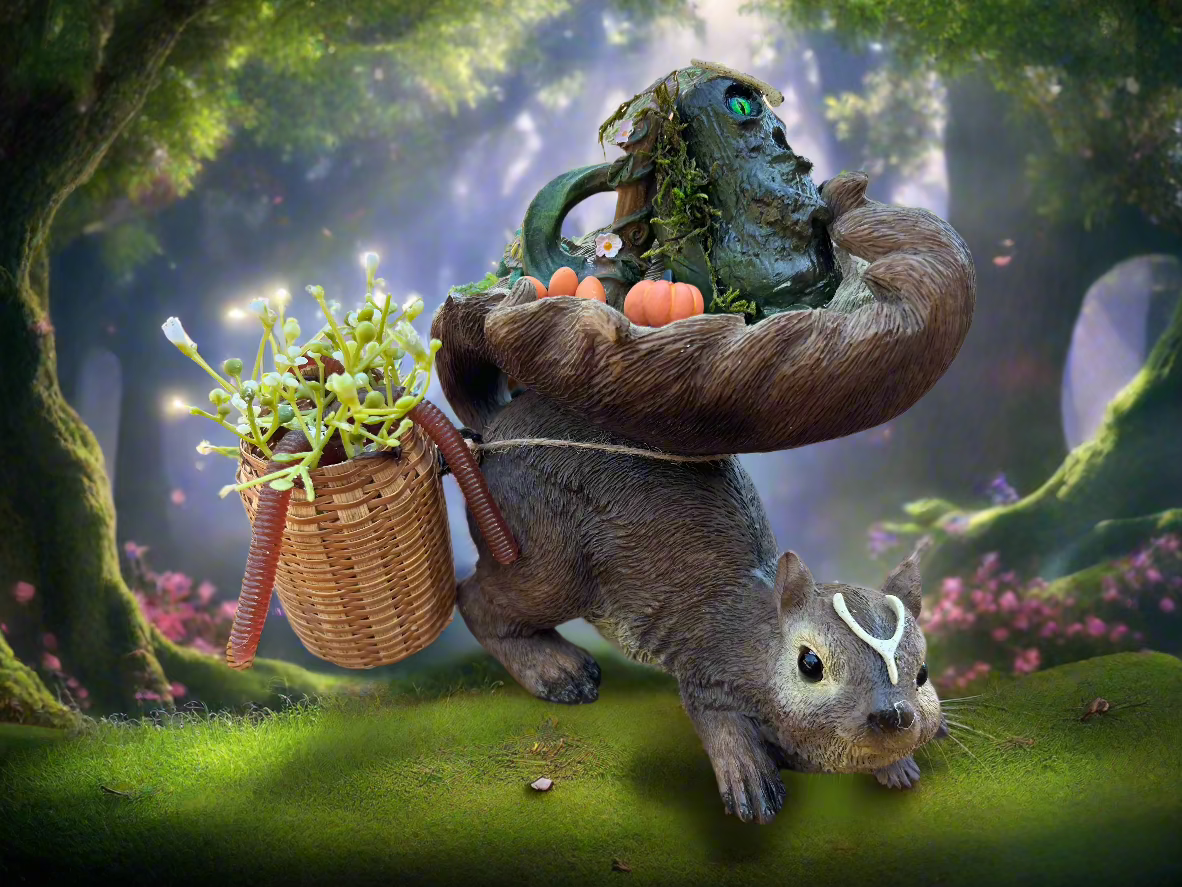 WOODLING AND SQUIRREL (FAIRY GARDEN)